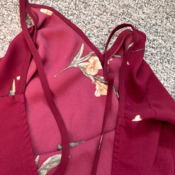 Forever 21 dark red floral spaghetti strap top - Picture 11 of 13